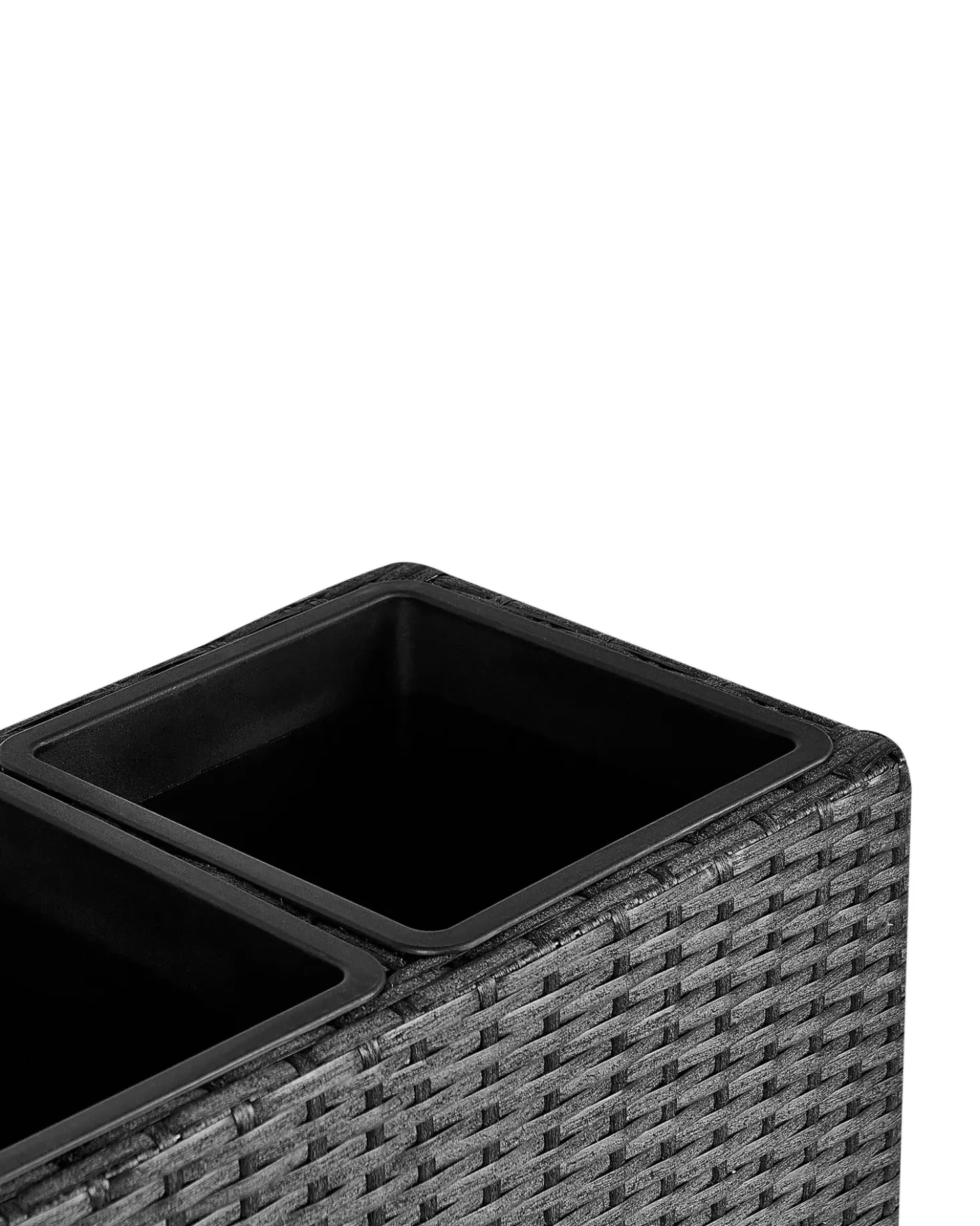 Vaso per piante rialzato CARAGANA Rattan sintetico (PE) 77 cm Nero