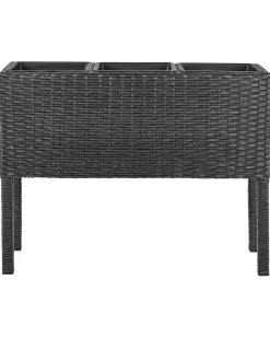 Vaso per piante rialzato CARAGANA Rattan sintetico (PE) 77 cm Nero