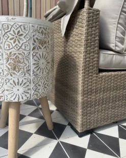 Vaso per piante rialzato KARISTOS 36 cm Bianco sporco