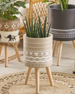 Vaso per piante rialzato MILINA 30 cm Beige