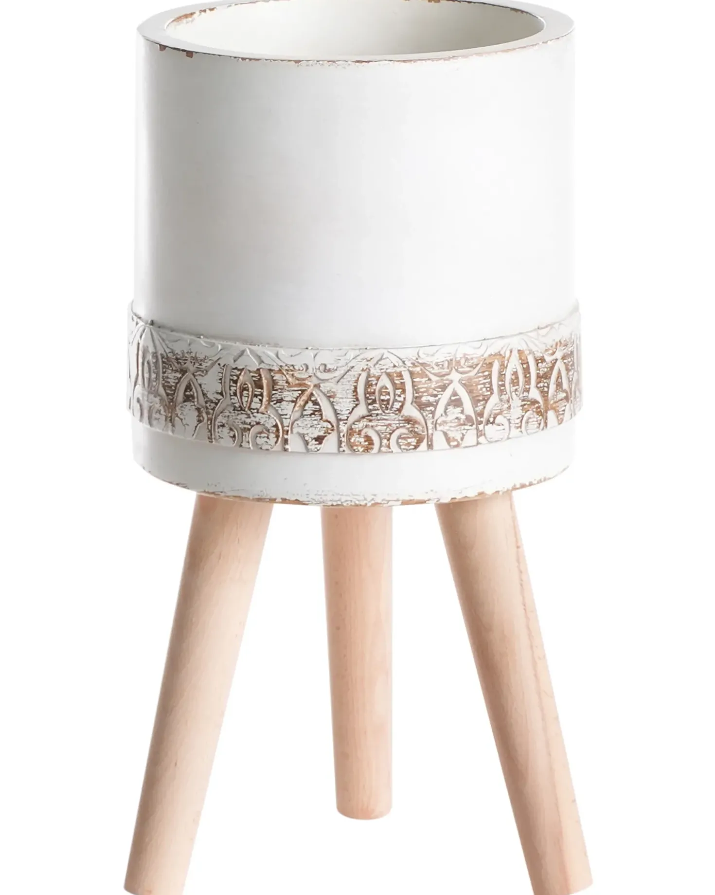 Vaso per piante rialzato SKIATOS 22 cm Bianco sporco