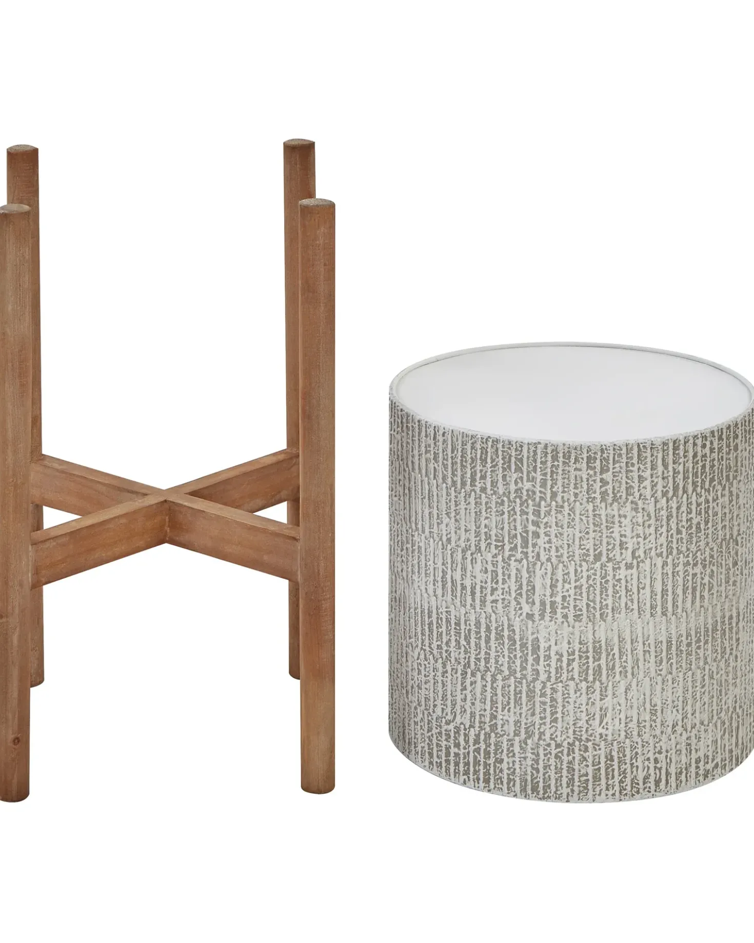 Vaso per piante rialzato PINSAPO Metallo 30 cm Grigio