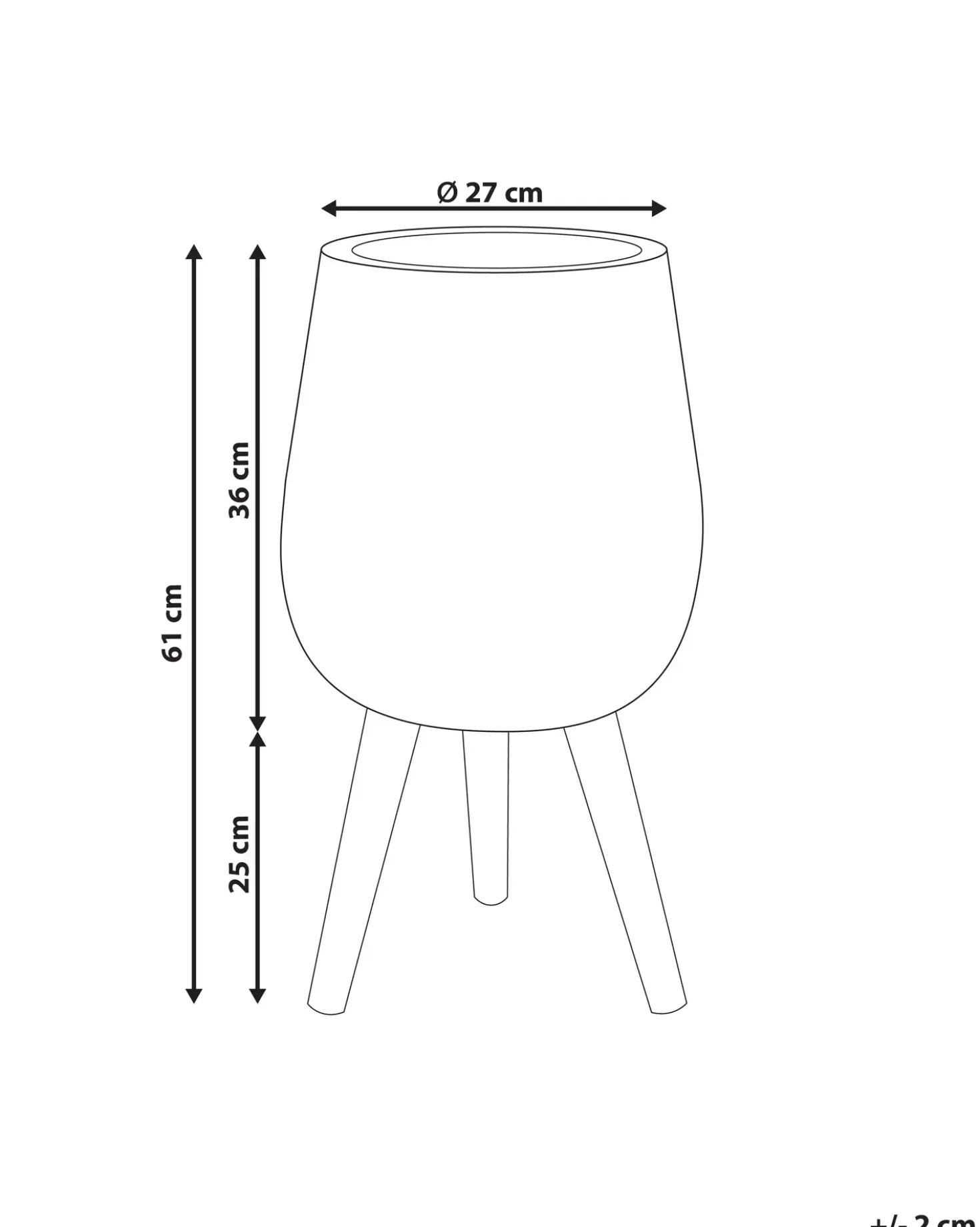 Vaso per piante rialzato ASCLEPIAS 27 cm Marrone chiaro