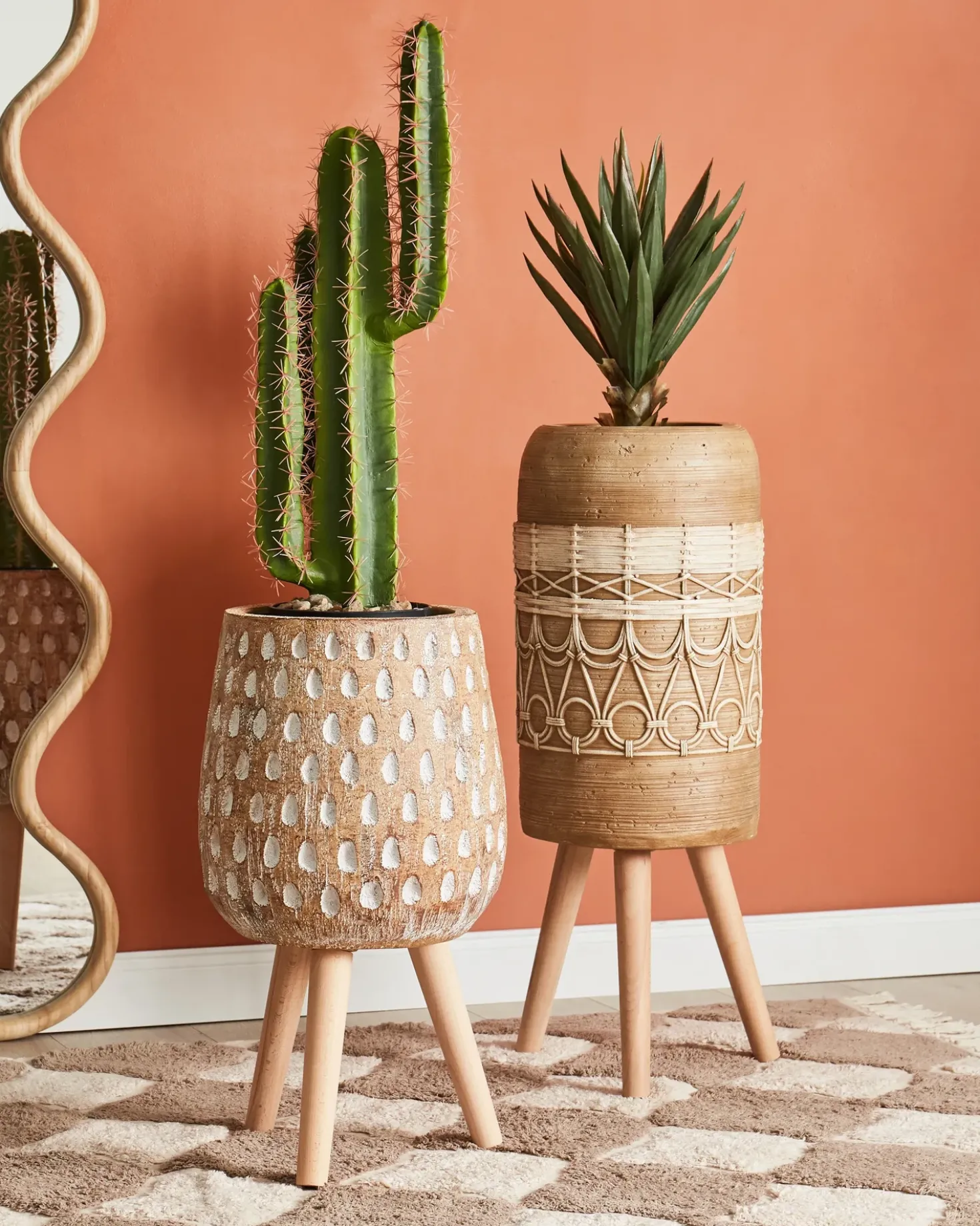 Vaso per piante rialzato ASCLEPIAS 27 cm Marrone chiaro
