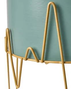 Vaso per piante rialzato KALANDRA Metallo 29 cm Verde scuro