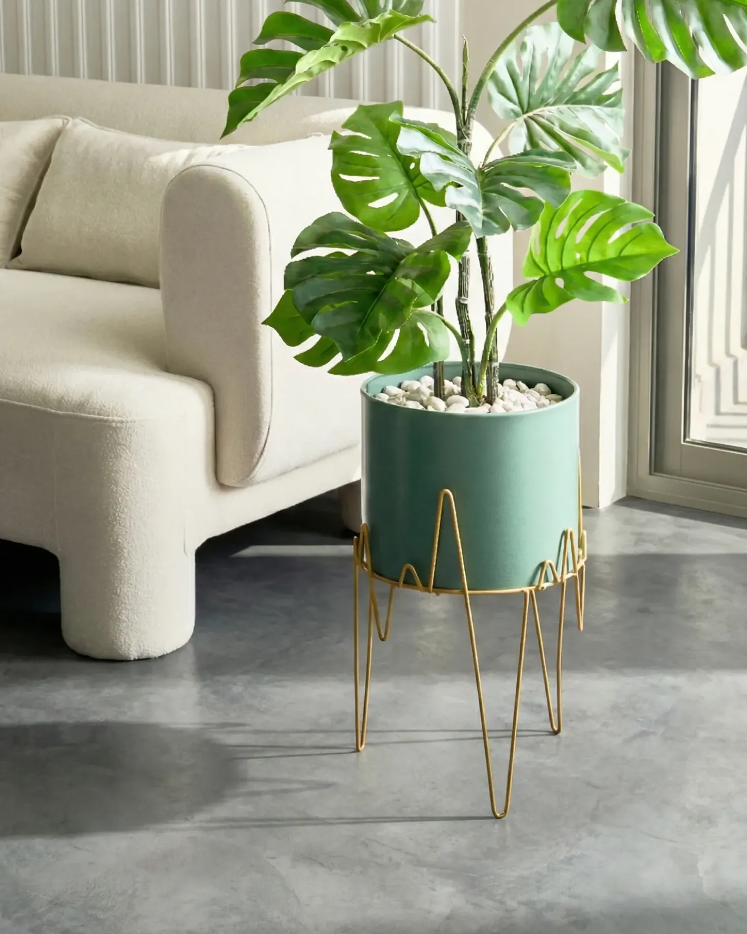 Vaso per piante rialzato KALANDRA Metallo 29 cm Verde scuro