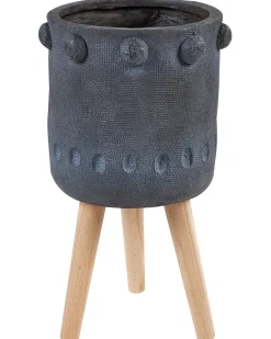 Vaso per piante rialzato BRUNNERA 24 cm Grigio grafite