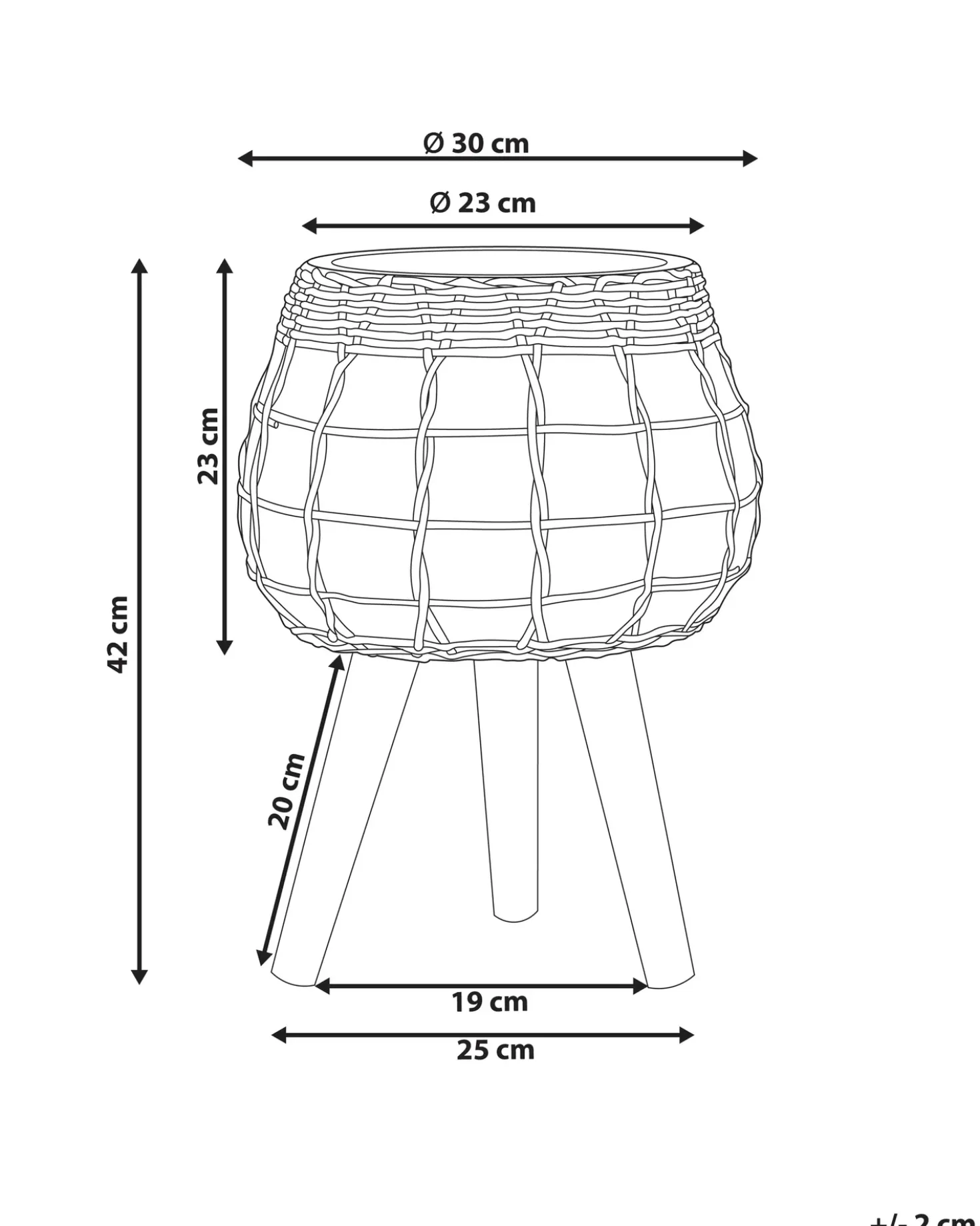 Vaso per piante rialzato DARMERA 30 cm Marrone chiaro
