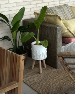 Vaso per piante rialzato JANINA 24 cm Bianco sporco