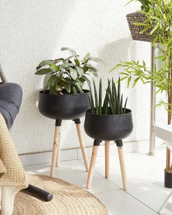 Vaso per piante rialzato AGROS Metallo 30 cm Nero