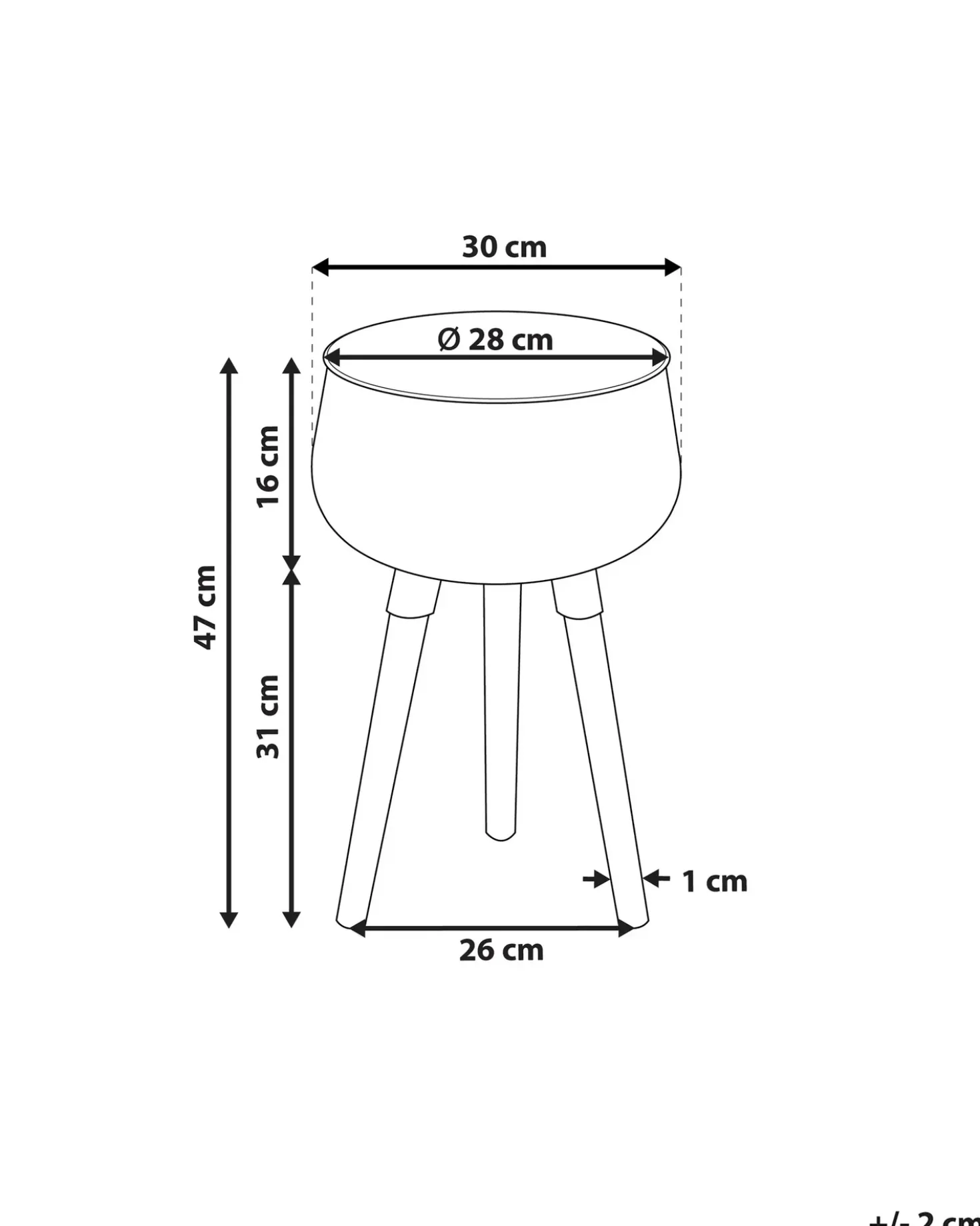 Vaso per piante rialzato AGROS Metallo 30 cm Nero