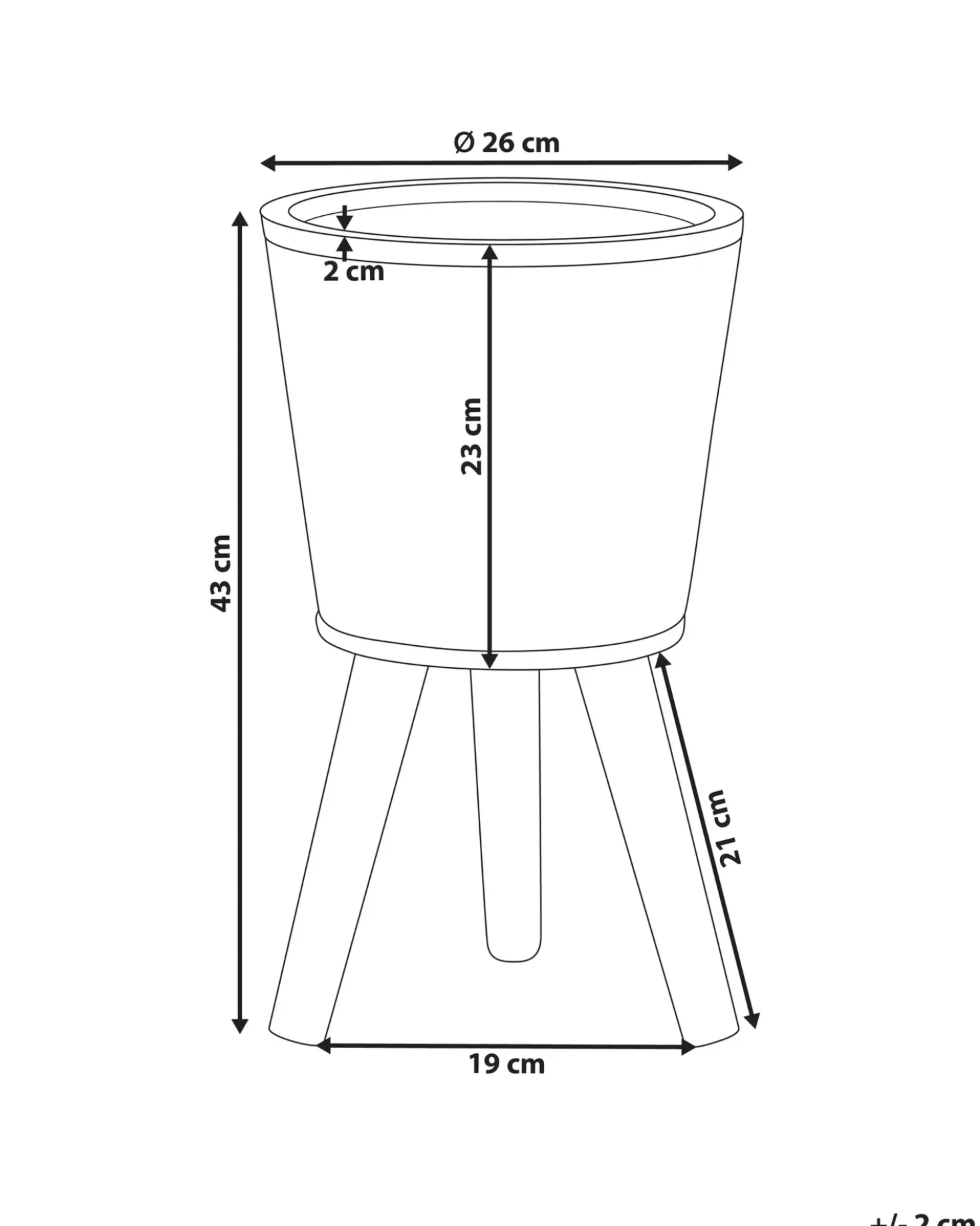 Vaso per piante rialzato ALIARTOS 26 cm Bianco sporco