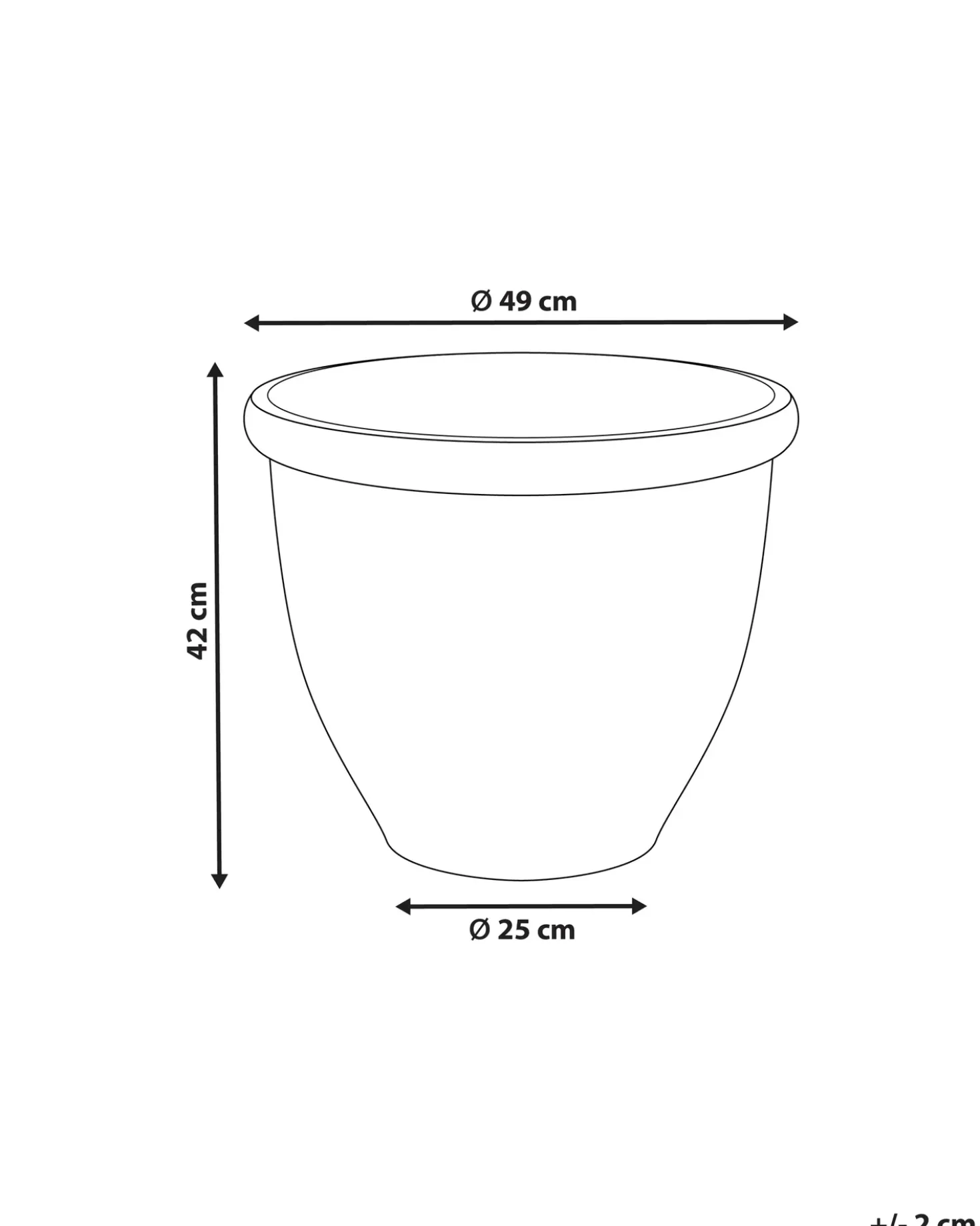 Vaso per piante TESALIA 49 cm Grigio