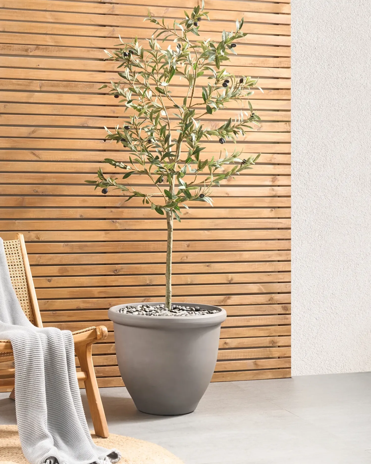 Vaso per piante TESALIA 49 cm Grigio