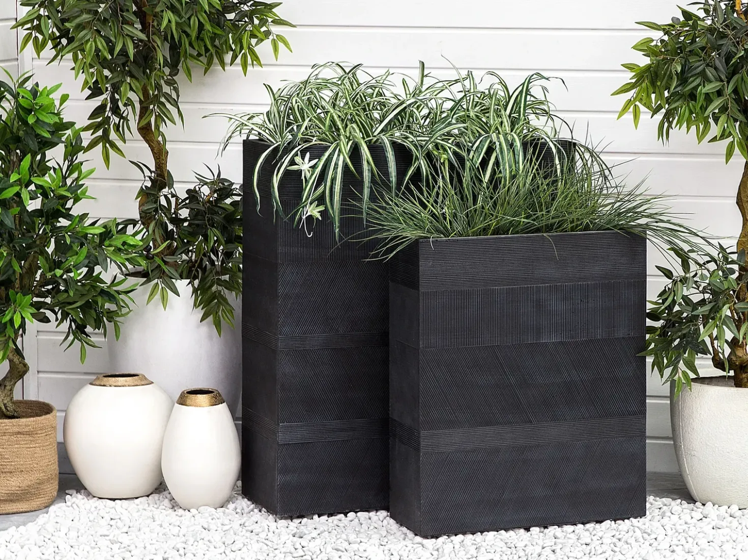 Vaso per piante THIMENA 80 cm Nero