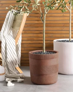 Vaso per piante VOULA 36 cm Marrone dorato