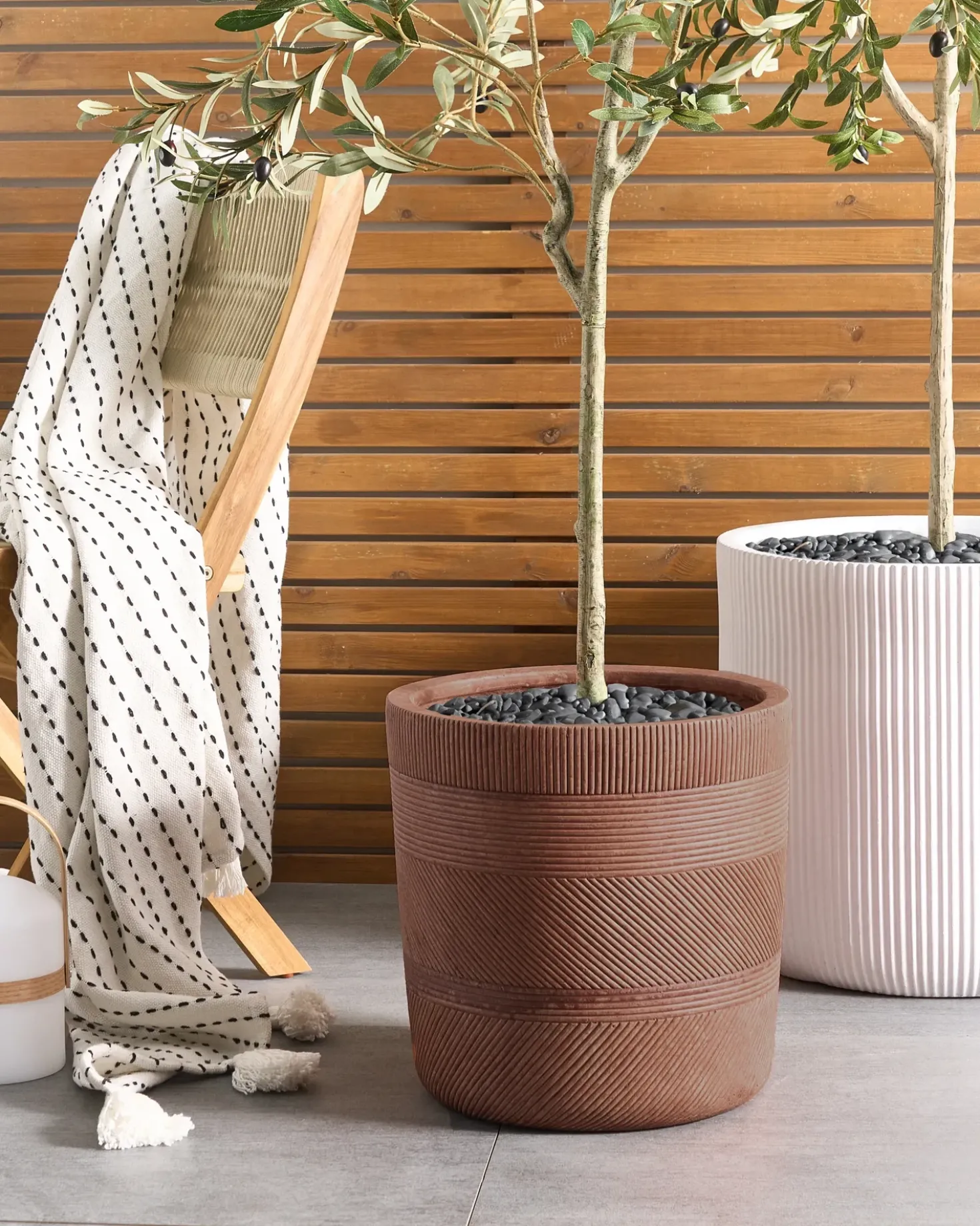 Vaso per piante VOULA 36 cm Marrone dorato