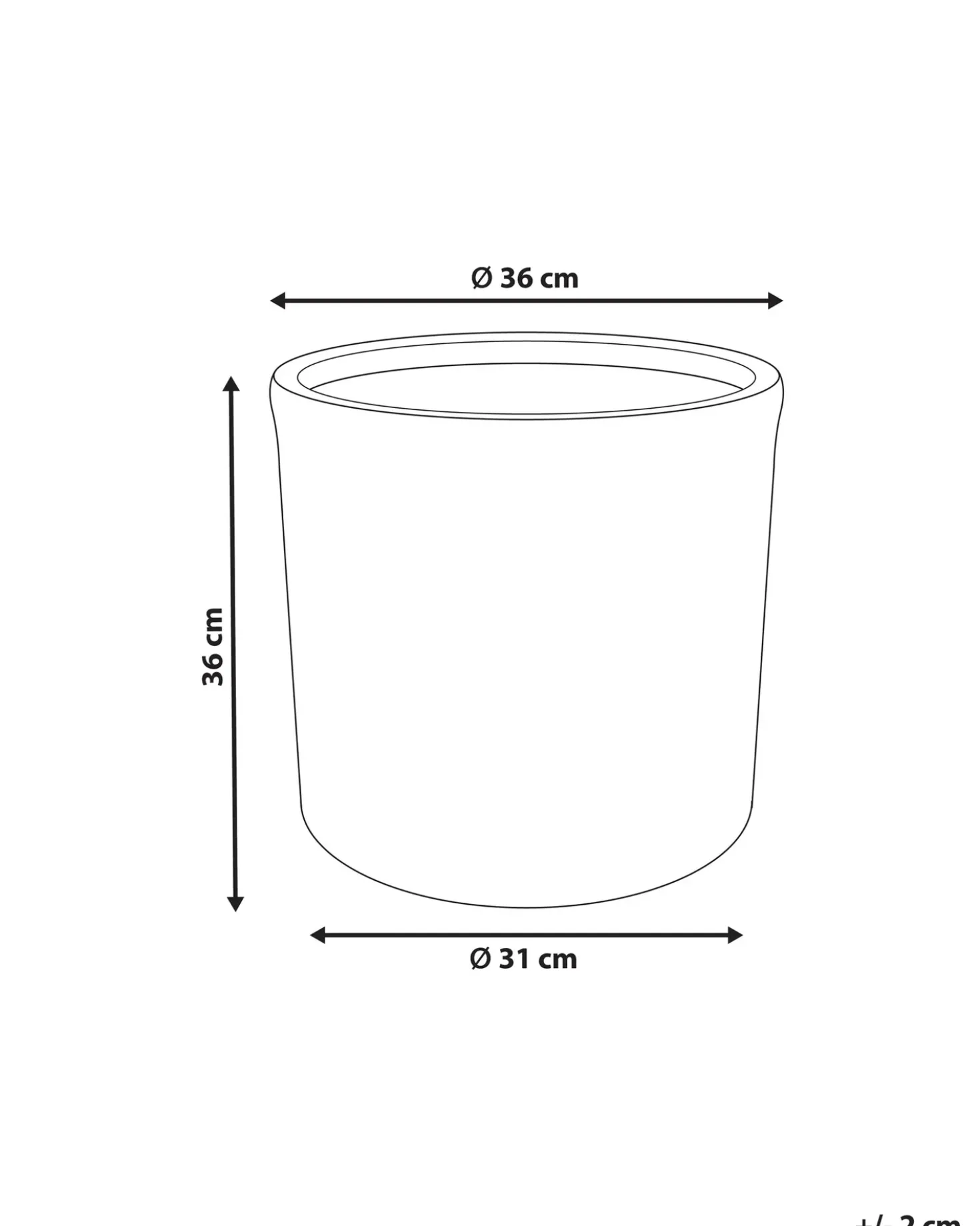 Vaso per piante VOULA 36 cm Marrone dorato