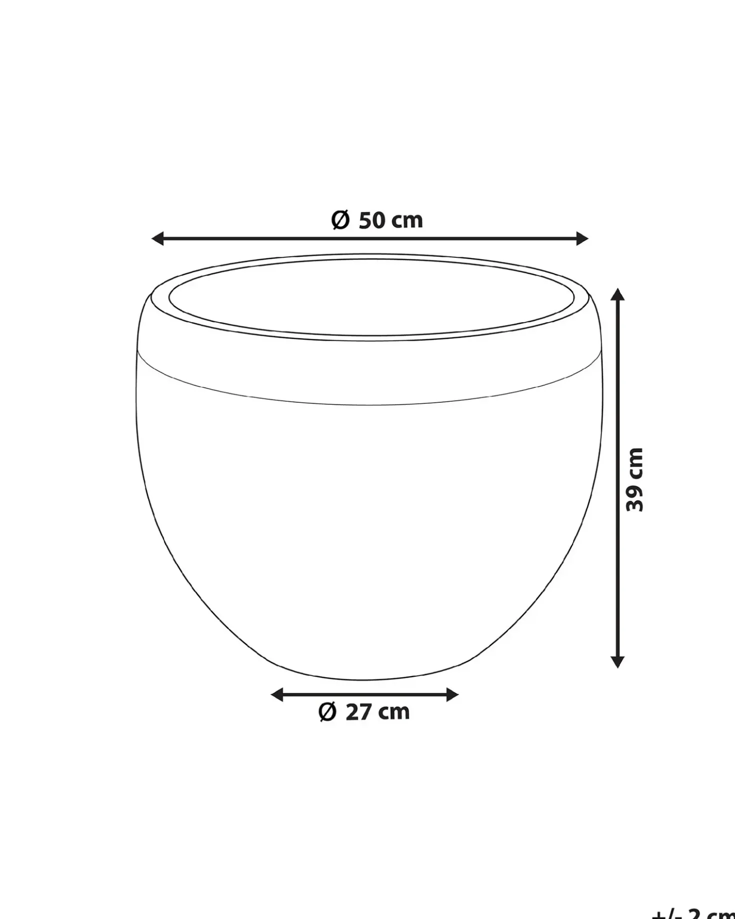 Vaso per piante ZAKROS 50 cm Nero