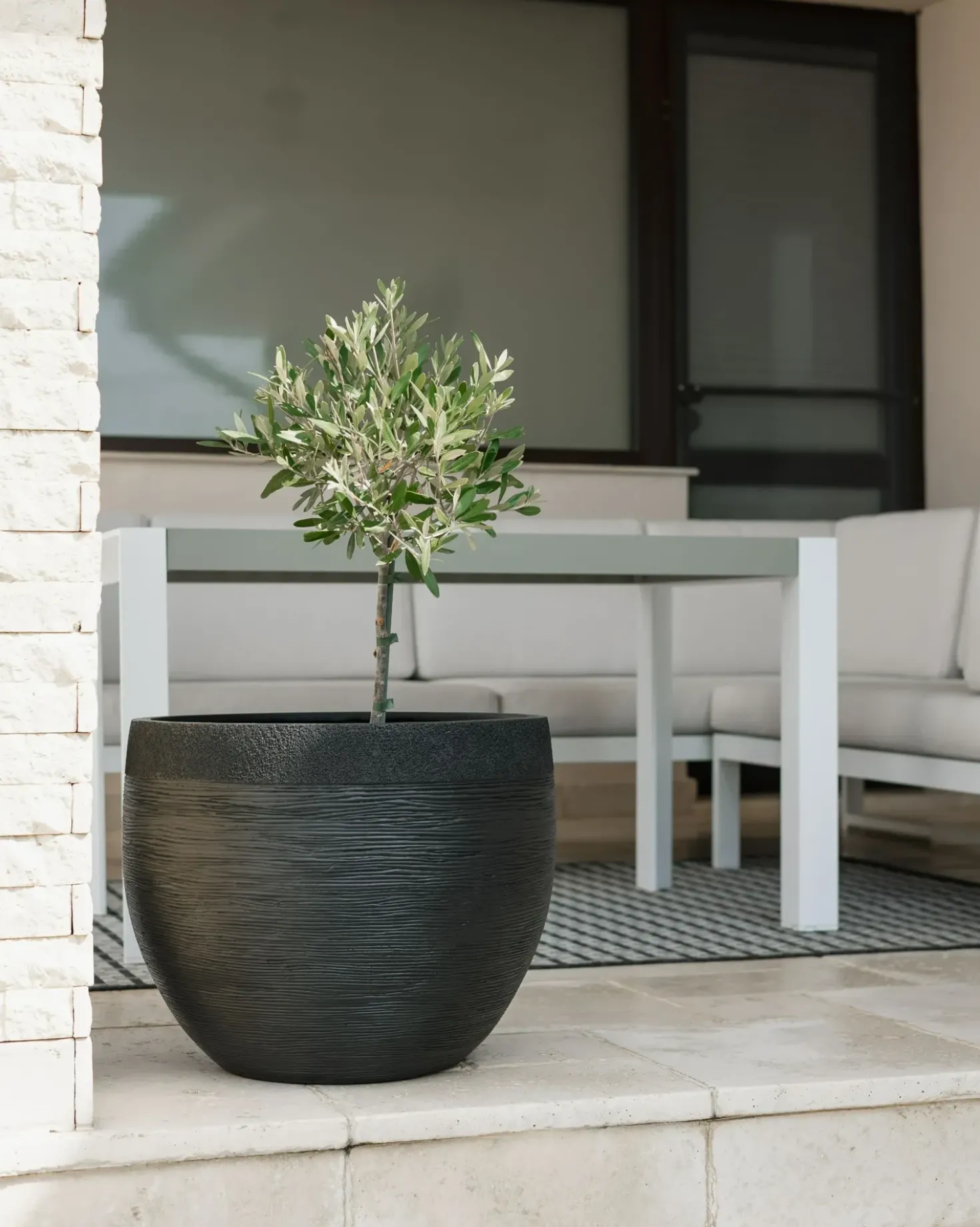 Vaso per piante ZAKROS 50 cm Nero