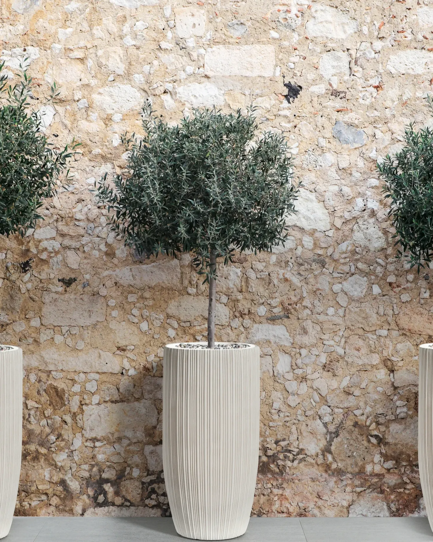 Vaso per piante ZELKOVA 35 cm Beige chiaro