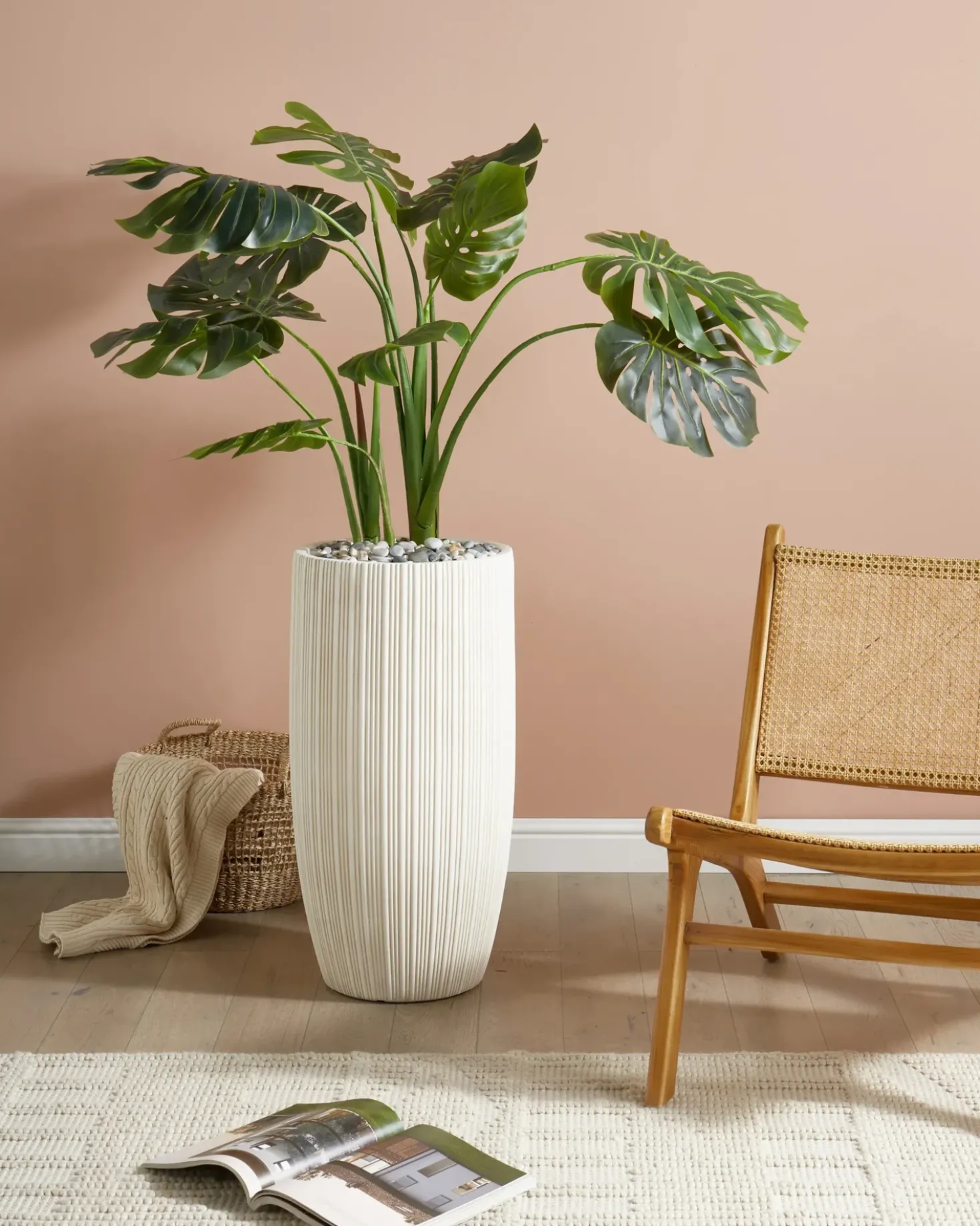 Vaso per piante ZELKOVA 35 cm Beige chiaro