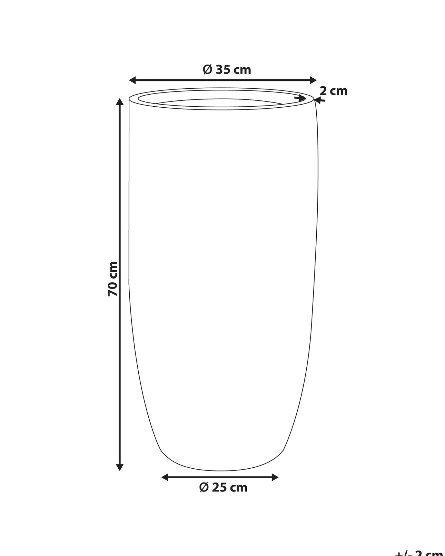 Vaso per piante ZELKOVA 35 cm Beige chiaro