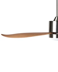 Ventilatore a soffitto con luce MAHAUT con telecomando LED Marrone chiaro
