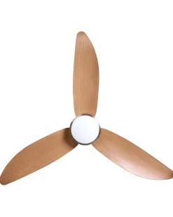 Ventilatore a soffitto con luce MAHAUT con telecomando LED Marrone chiaro