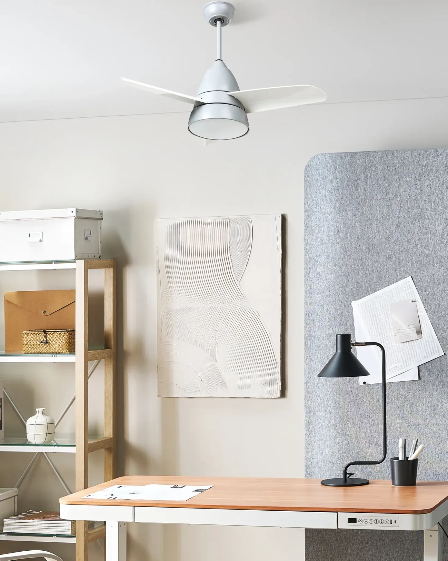 Ventilatore a soffitto con luce STRAWBERRY con telecomando LED Grigio