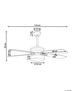 Ventilatore a soffitto con luce LOGAN con telecomando LED Bianco
