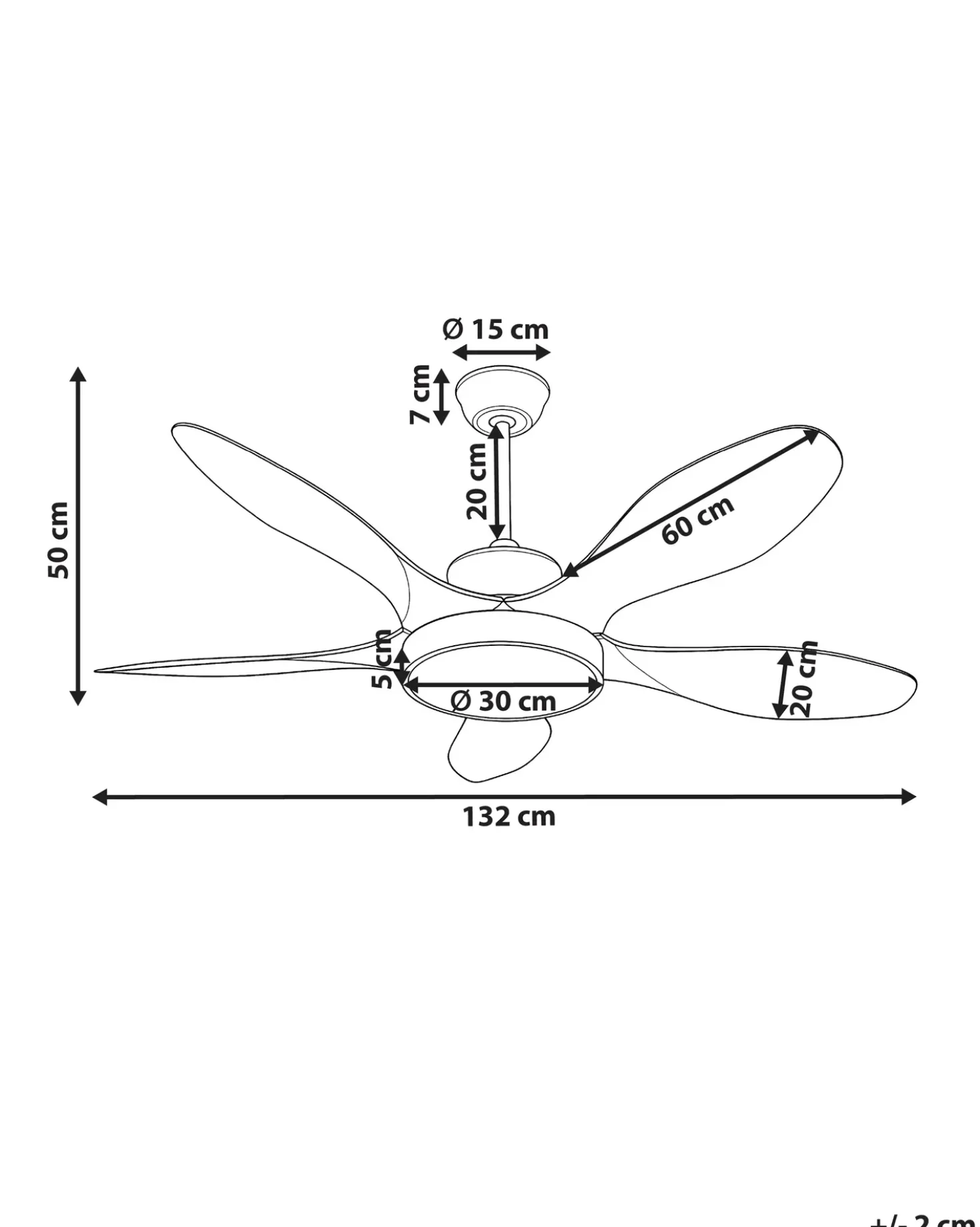 Ventilatore a soffitto con luce BARBET con telecomando LED Marrone chiaro