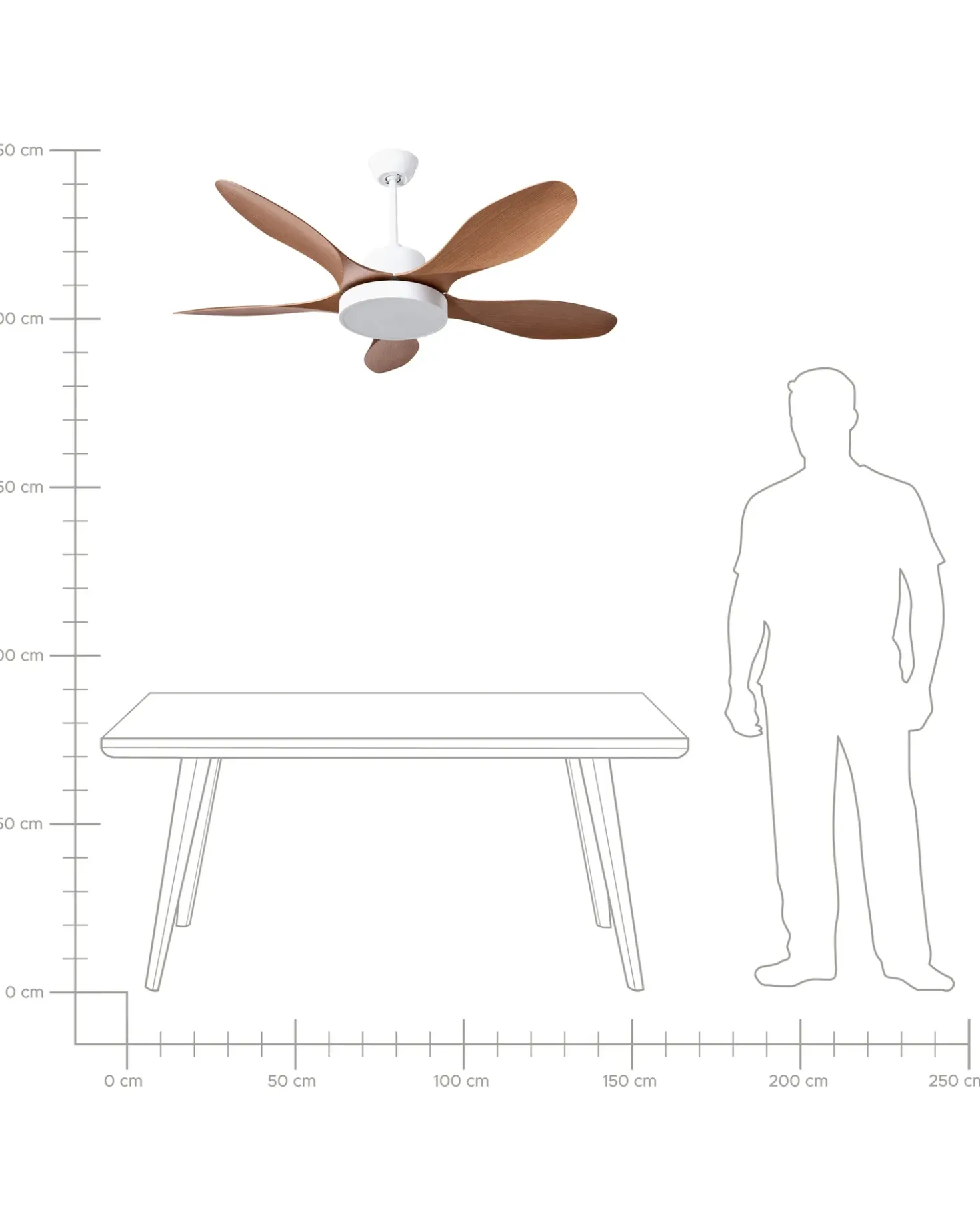 Ventilatore a soffitto con luce BARBET con telecomando LED Marrone chiaro