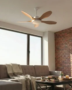 Ventilatore a soffitto con luce BARBET con telecomando LED Marrone chiaro