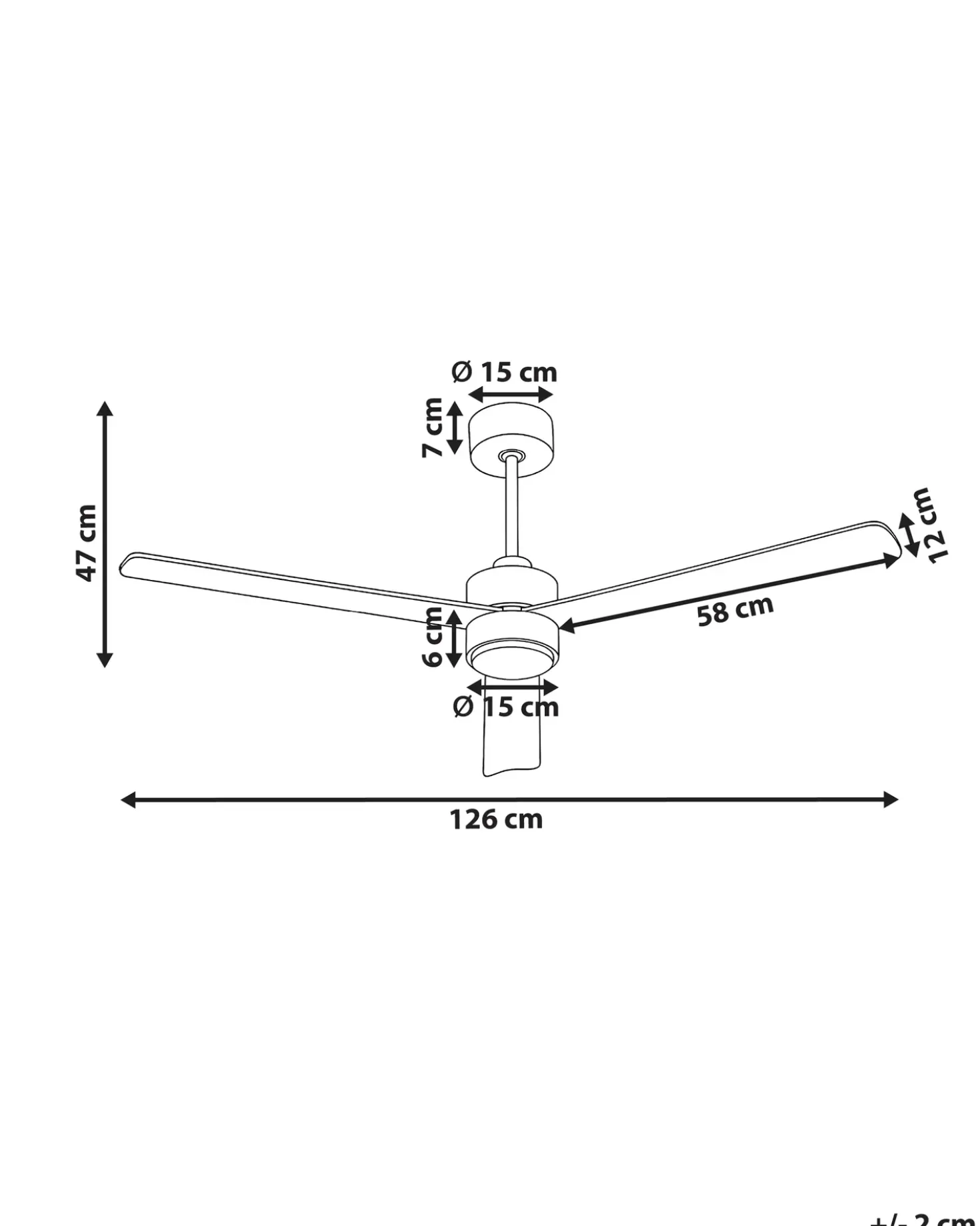 Ventilatore a soffitto con luce JEREMY con telecomando LED Marrone