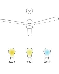 Ventilatore a soffitto con luce JEREMY con telecomando LED Marrone