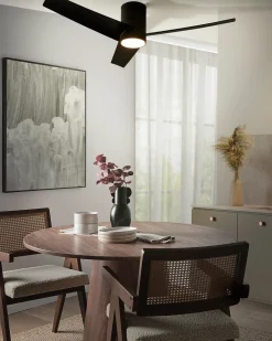 Ventilatore a soffitto con luce CANETE con telecomando LED Nero