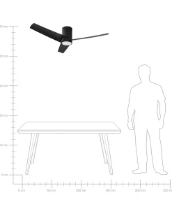 Ventilatore a soffitto con luce CANETE con telecomando LED Nero