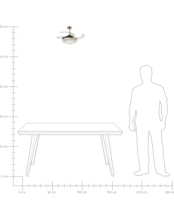 Ventilatore a soffitto con luce ASHLEY con telecomando Oro