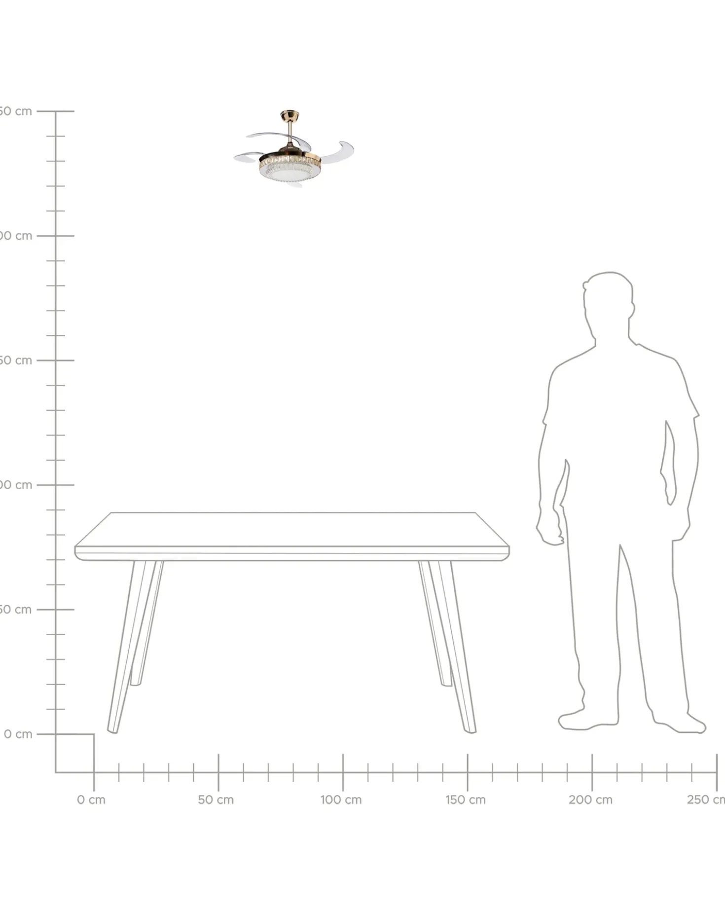 Ventilatore a soffitto con luce ASHLEY con telecomando Oro