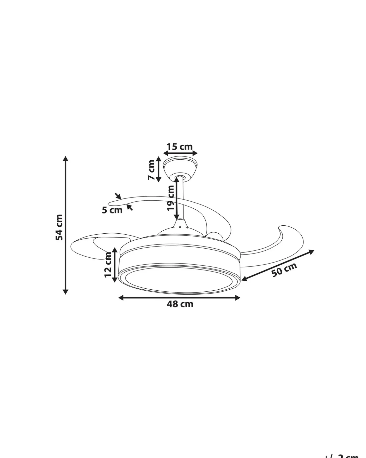 Ventilatore a soffitto con luce FREMONT con telecomando LED Bianco