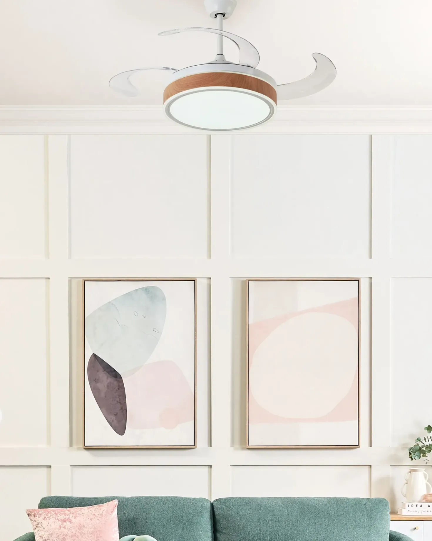Ventilatore a soffitto con luce FREMONT con telecomando LED Bianco