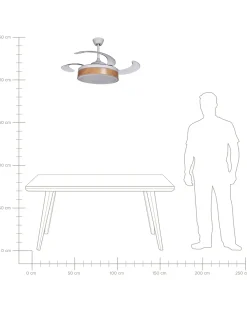 Ventilatore a soffitto con luce FREMONT con telecomando LED Bianco