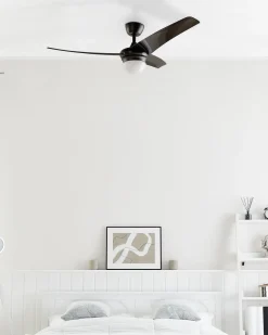 Ventilatore a soffitto con luce JIBOA con telecomando Nero