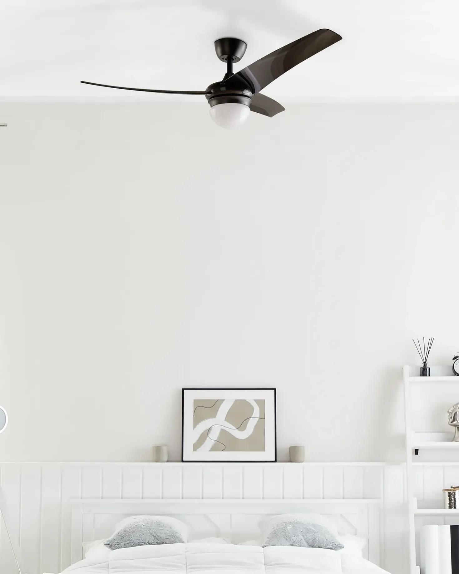 Ventilatore a soffitto con luce JIBOA con telecomando Nero