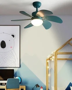 Ventilatore a soffitto con luce LOGAR con telecomando LED Blu