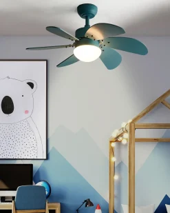 Ventilatore a soffitto con luce LOGAR con telecomando LED Blu