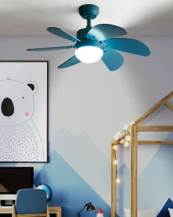 Ventilatore a soffitto con luce LOGAR con telecomando LED Blu