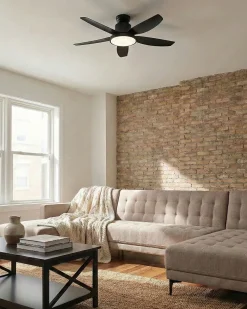 Ventilatore a soffitto con luce LOUVET con telecomando LED Nero