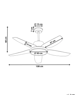 Ventilatore a soffitto con luce LOUVET con telecomando LED Nero